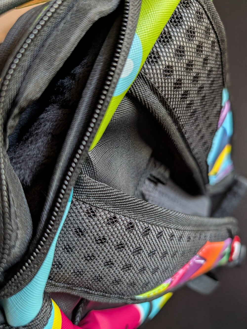 Sprayground Neon Shark Bite Backpack - Blue, Green, Yellow, Pink, Retired - Picture 11 of 11
